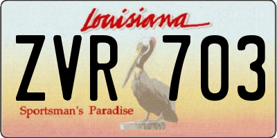 LA license plate ZVR703