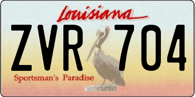 LA license plate ZVR704