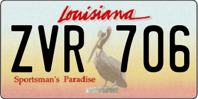 LA license plate ZVR706