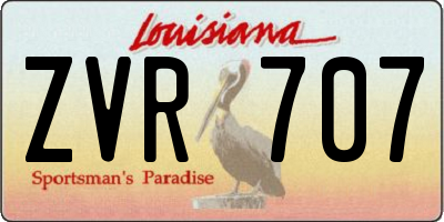 LA license plate ZVR707