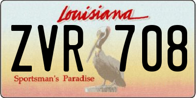 LA license plate ZVR708