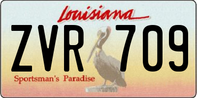 LA license plate ZVR709