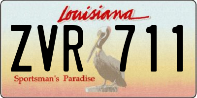 LA license plate ZVR711