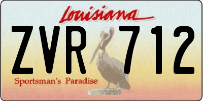 LA license plate ZVR712