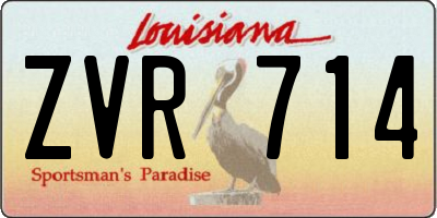 LA license plate ZVR714