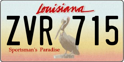 LA license plate ZVR715