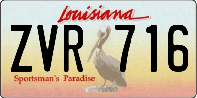 LA license plate ZVR716