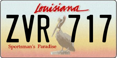 LA license plate ZVR717