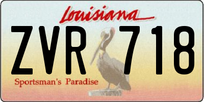 LA license plate ZVR718