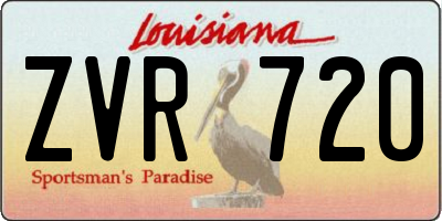 LA license plate ZVR720