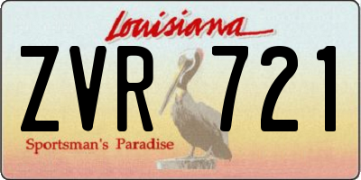 LA license plate ZVR721