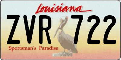 LA license plate ZVR722