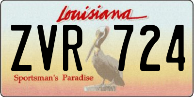 LA license plate ZVR724