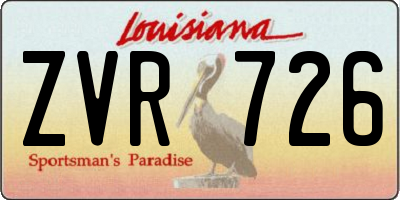 LA license plate ZVR726
