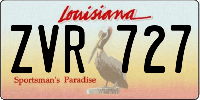 LA license plate ZVR727
