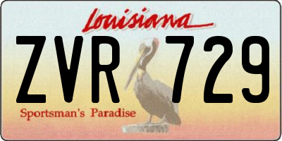 LA license plate ZVR729