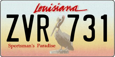 LA license plate ZVR731