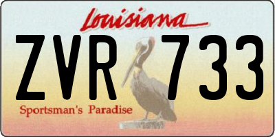 LA license plate ZVR733