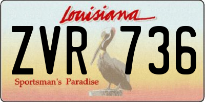 LA license plate ZVR736