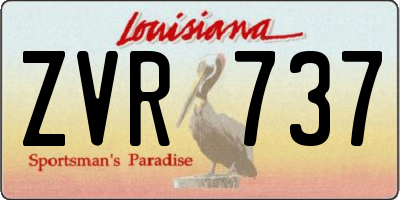 LA license plate ZVR737