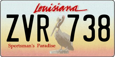 LA license plate ZVR738