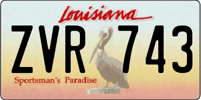 LA license plate ZVR743