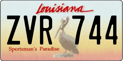 LA license plate ZVR744