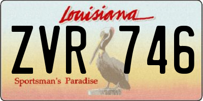 LA license plate ZVR746