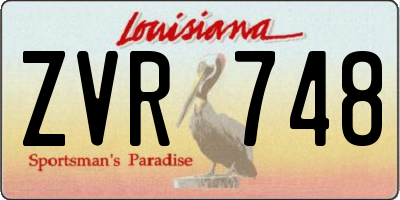 LA license plate ZVR748