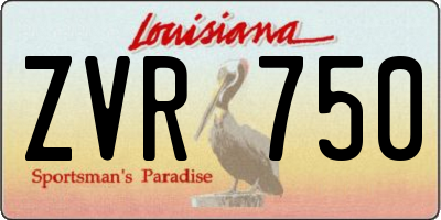 LA license plate ZVR750