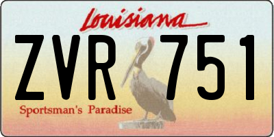 LA license plate ZVR751