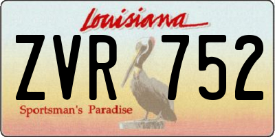 LA license plate ZVR752