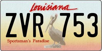 LA license plate ZVR753