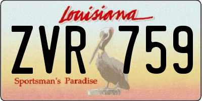 LA license plate ZVR759
