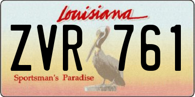 LA license plate ZVR761