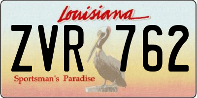 LA license plate ZVR762