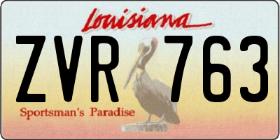 LA license plate ZVR763