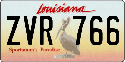 LA license plate ZVR766