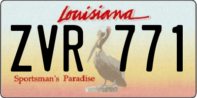 LA license plate ZVR771