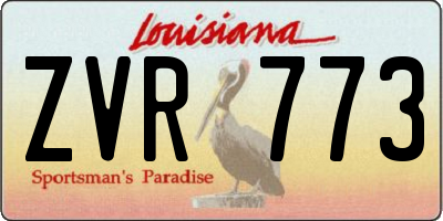 LA license plate ZVR773
