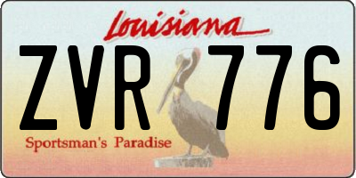 LA license plate ZVR776