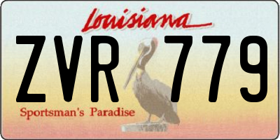 LA license plate ZVR779