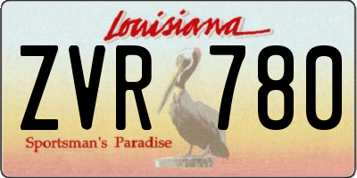 LA license plate ZVR780