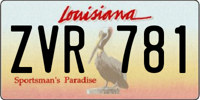 LA license plate ZVR781