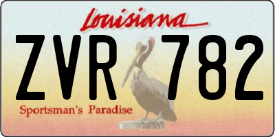 LA license plate ZVR782