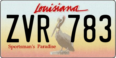LA license plate ZVR783