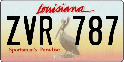 LA license plate ZVR787