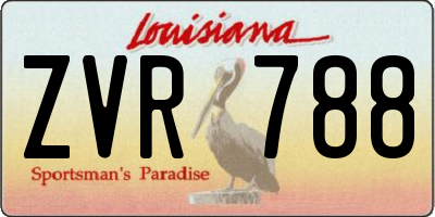 LA license plate ZVR788