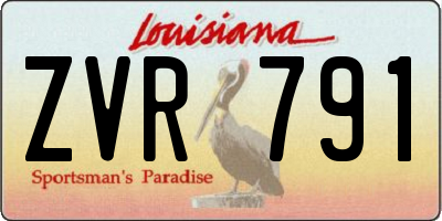 LA license plate ZVR791