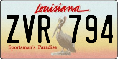 LA license plate ZVR794